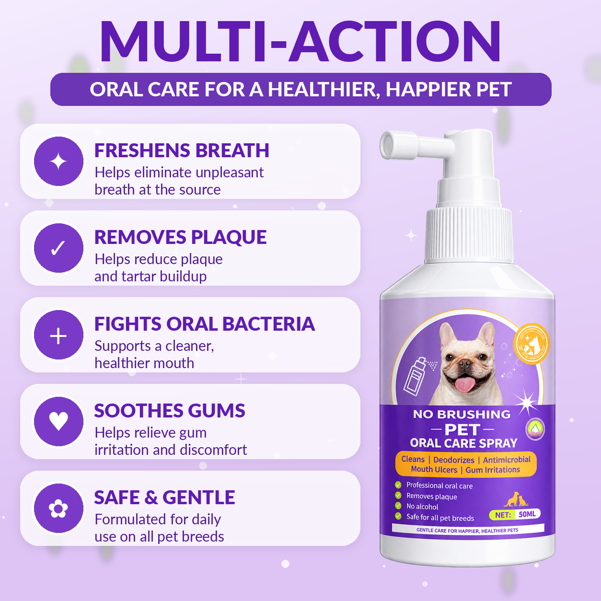 More Fresh-Breath Moments. More Love Up Close. 🐶Pet Oral Care Spray🐶🐶