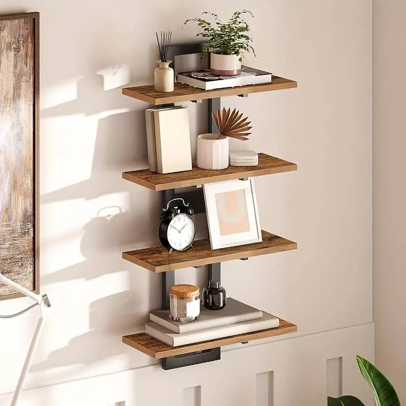 2pcs Wall-Mounted Rectangular Floating Shelves