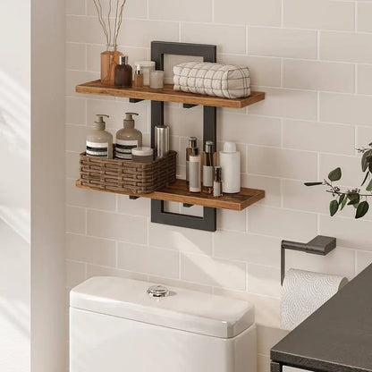 2pcs Wall-Mounted Rectangular Floating Shelves