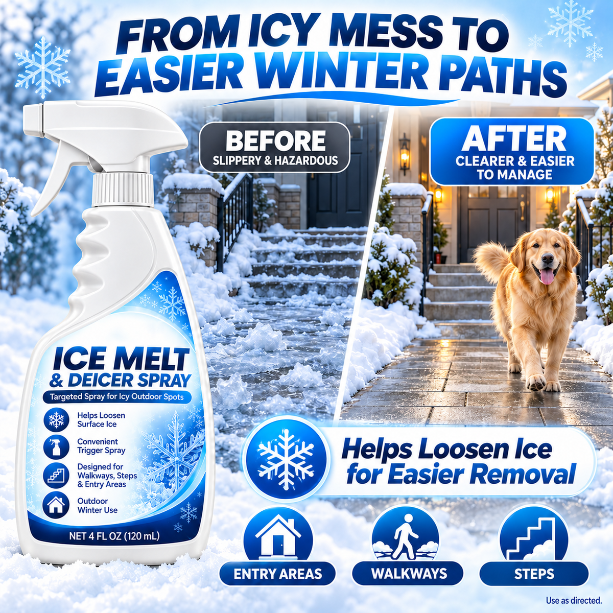 Ice Melt and Deicer Spray bottle
