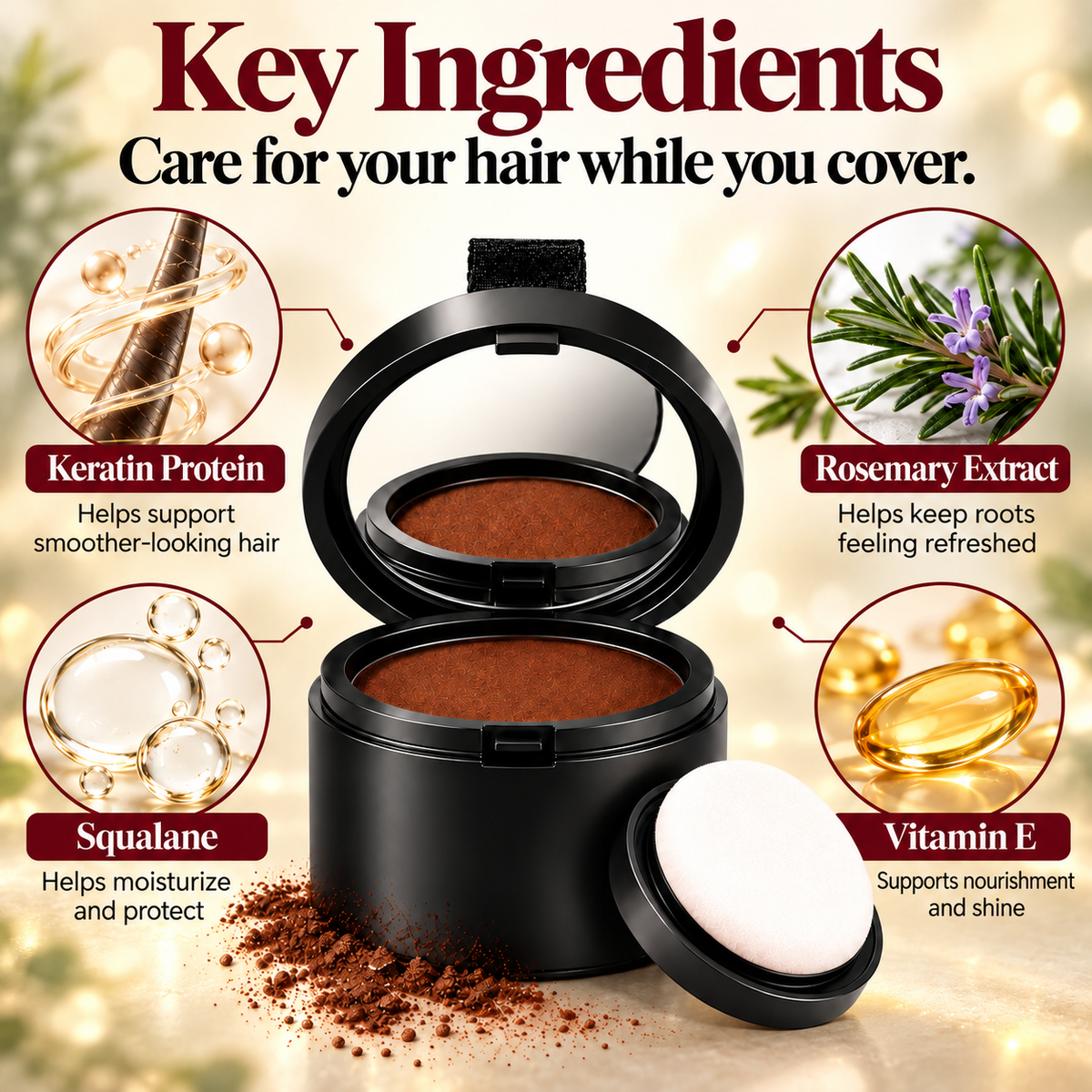 Cover Gray Hair & Roots in Seconds Without Hair Dye – Natural-Looking, Effortless Coverage